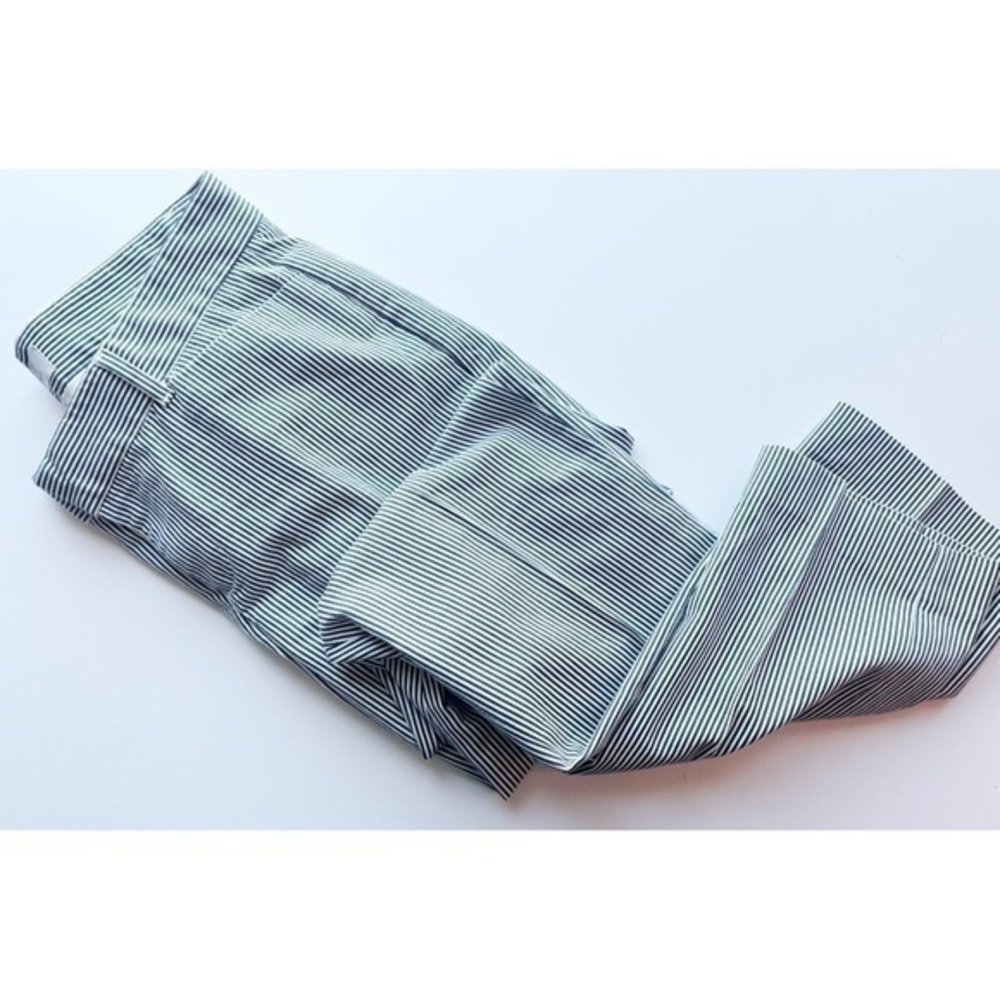 Gap • White Navy Railroad Stripe Slim Crop Pants